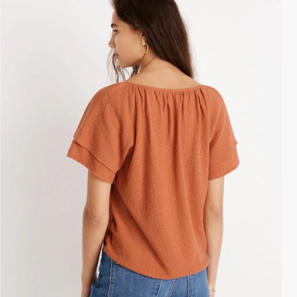 Madewell Texture and Thread Rust Blouse - Picture 3 of 9